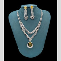 Manisha Jewellery Silver Plated American Diamonds Necklace Set