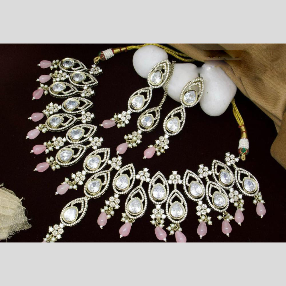 Manisha Jewellery Gold Plated Polki Kundan And Beads Necklace Set