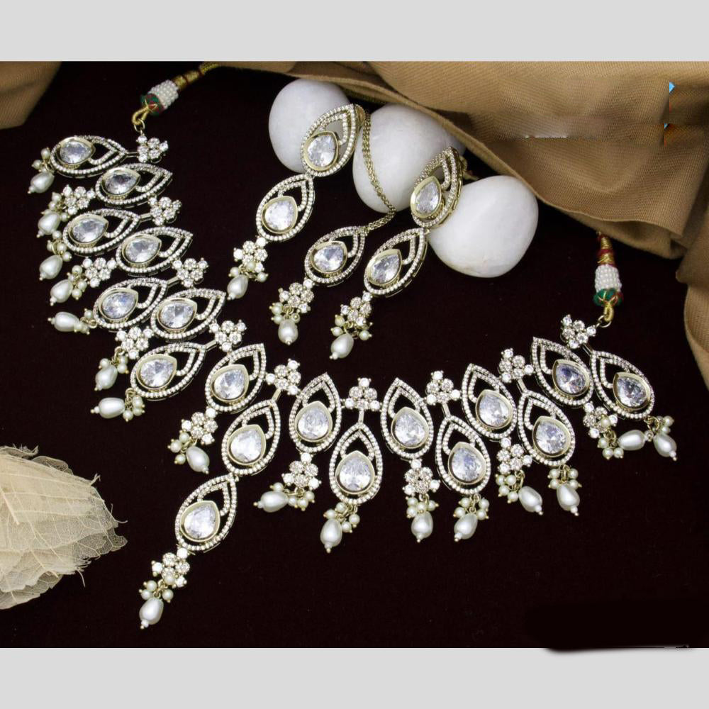 Manisha Jewellery Gold Plated Polki Kundan And Beads Necklace Set
