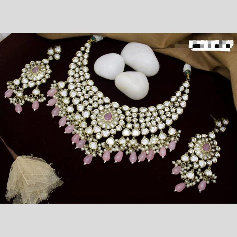 Manisha Jewellery Gold Plated Polki Kundan And Beads Necklace Set