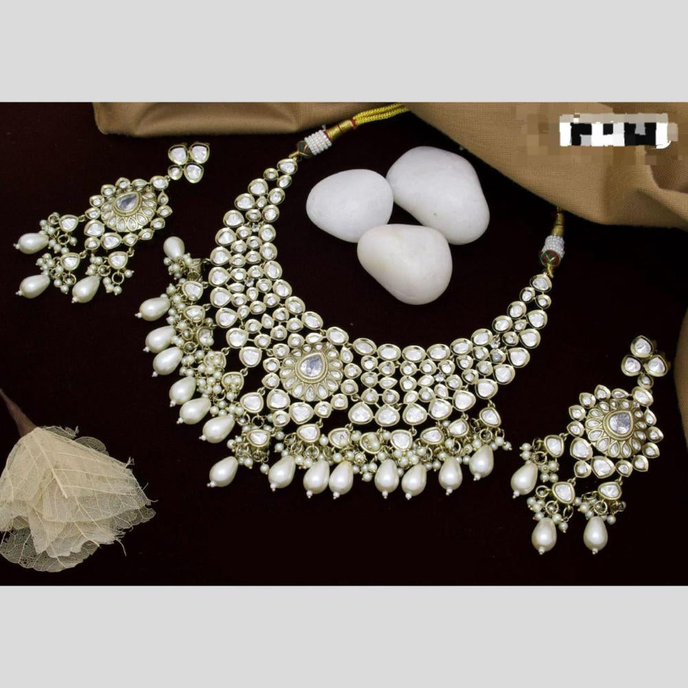 Manisha Jewellery Gold Plated Polki Kundan And Beads Necklace Set