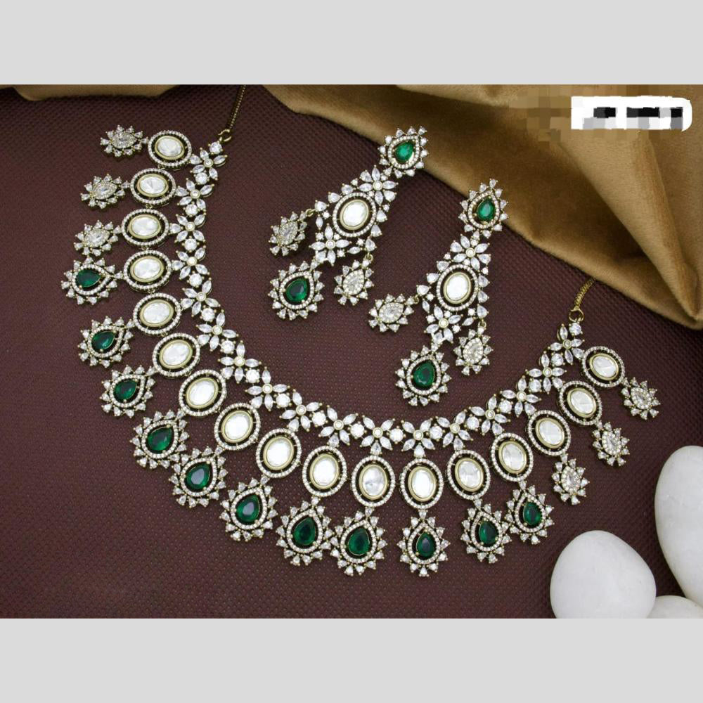 Manisha Jewellery Gold Plated Polki Kundan And Beads Necklace Set
