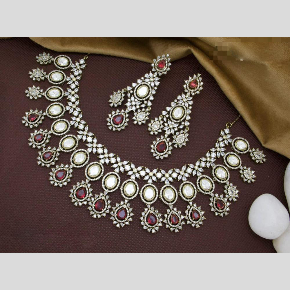 Manisha Jewellery Gold Plated Polki Kundan And Beads Necklace Set