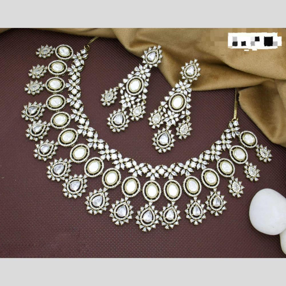 Manisha Jewellery Gold Plated Polki Kundan And Beads Necklace Set