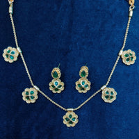 Manisha Jewellery Gold Plated Pota Stone Necklace Set