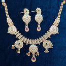 Manisha Jewellery Gold Plated Pota Stone And Meenakari Necklace Set