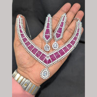 Manisha Jewellery Silver Plated American Diamonds Necklace Set