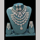 Manisha Jewellery Silver Plated American Diamonds Double Necklace Set