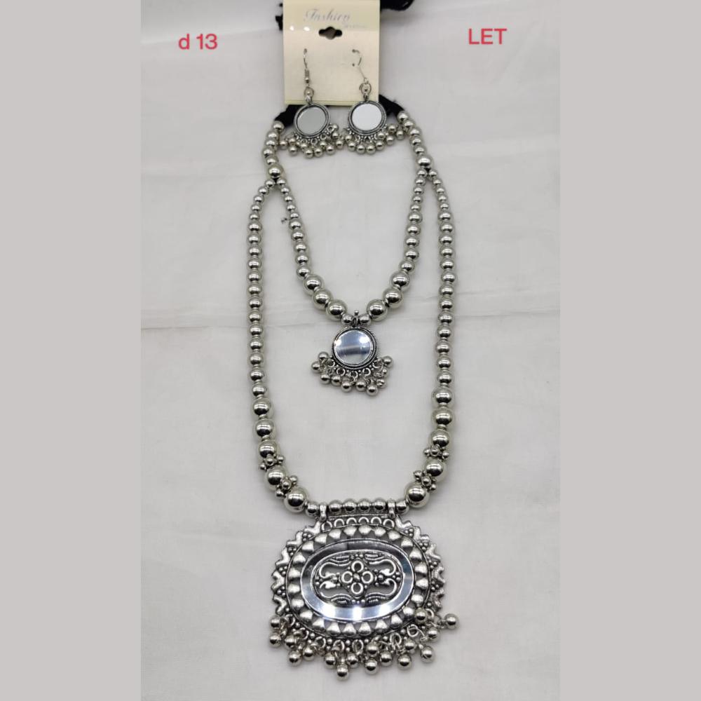 Manisha Jewellery Oxidised Plated Long Necklace Set