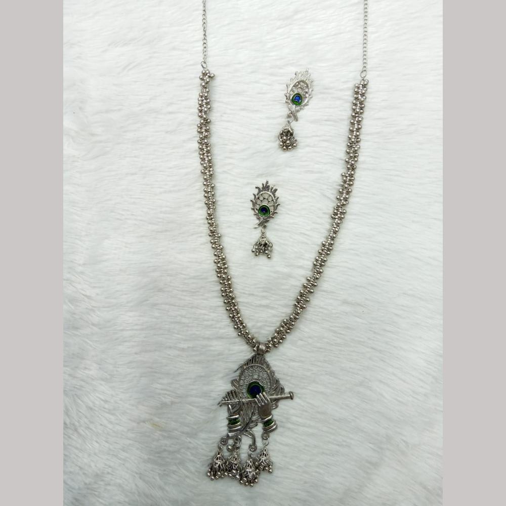 Manisha Jewellery Oxidised Plated Long Necklace Set