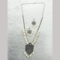 Manisha Jewellery Oxidised Plated Shell Necklace Set