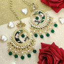Manisha Jewellery Gold Plated Kundan Stone And Beads Dangler Earrings With Kanchain