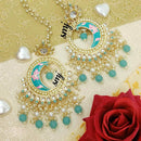 Manisha Jewellery Gold Plated Kundan Stone And Beads Dangler Earrings With Kanchain