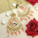 Manisha Jewellery Gold Plated Kundan Stone And Beads Dangler Earrings With Kanchain