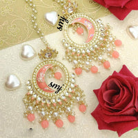 Manisha Jewellery Gold Plated Kundan Stone And Beads Dangler Earrings With Kanchain
