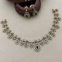 Manisha Jewellery Gold Plated American Diamonds Necklace Set