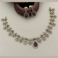 Manisha Jewellery Gold Plated American Diamonds Necklace Set