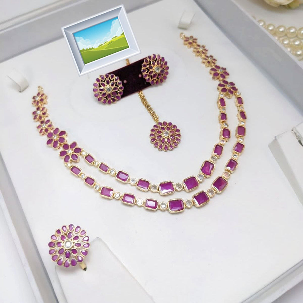 Manisha Jewellery Gold Plated Crystal Stone Necklace Set