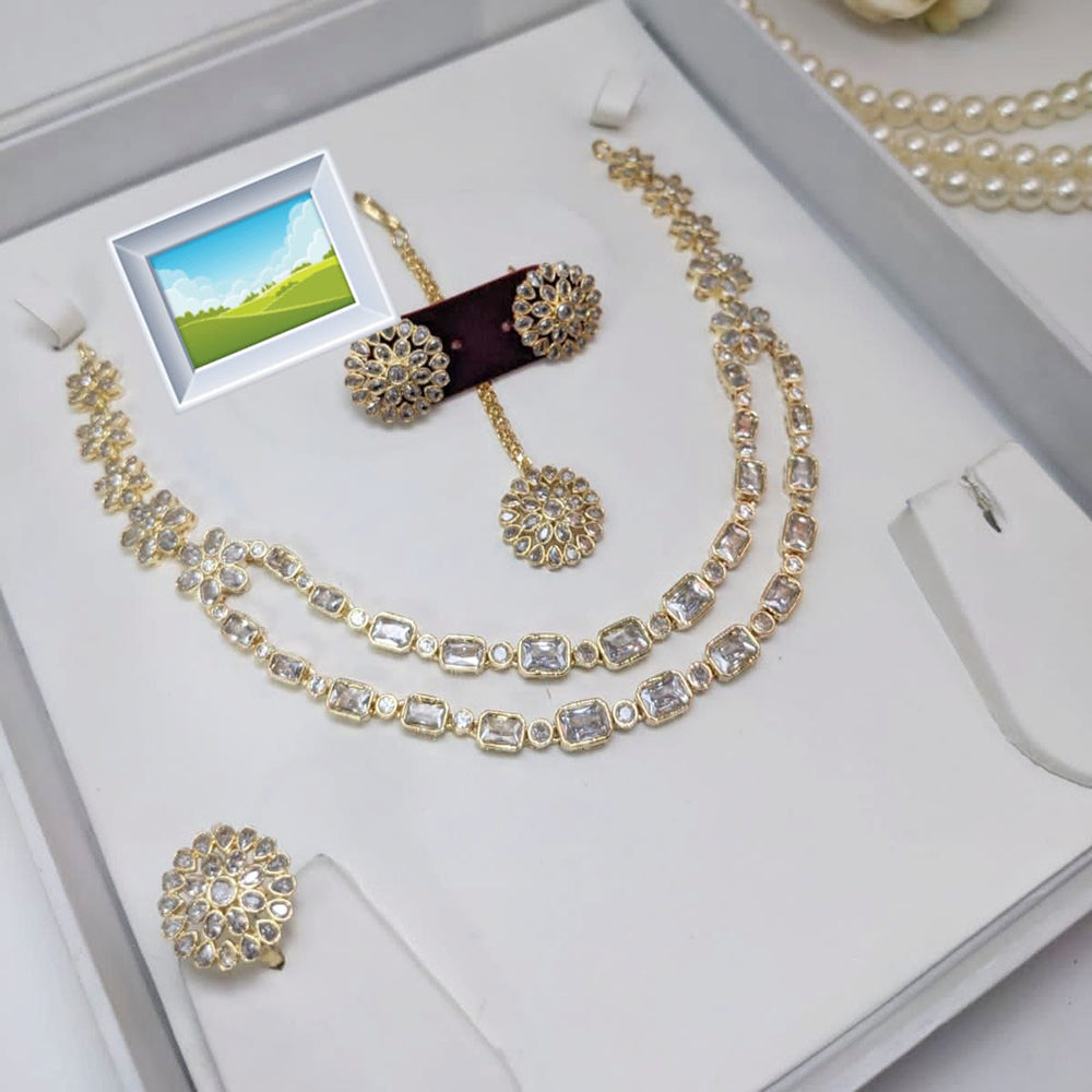 Manisha Jewellery Gold Plated Crystal Stone Necklace Set