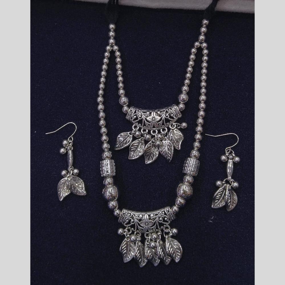 Manisha Jewellery Oxidised Plated Long Necklace Set