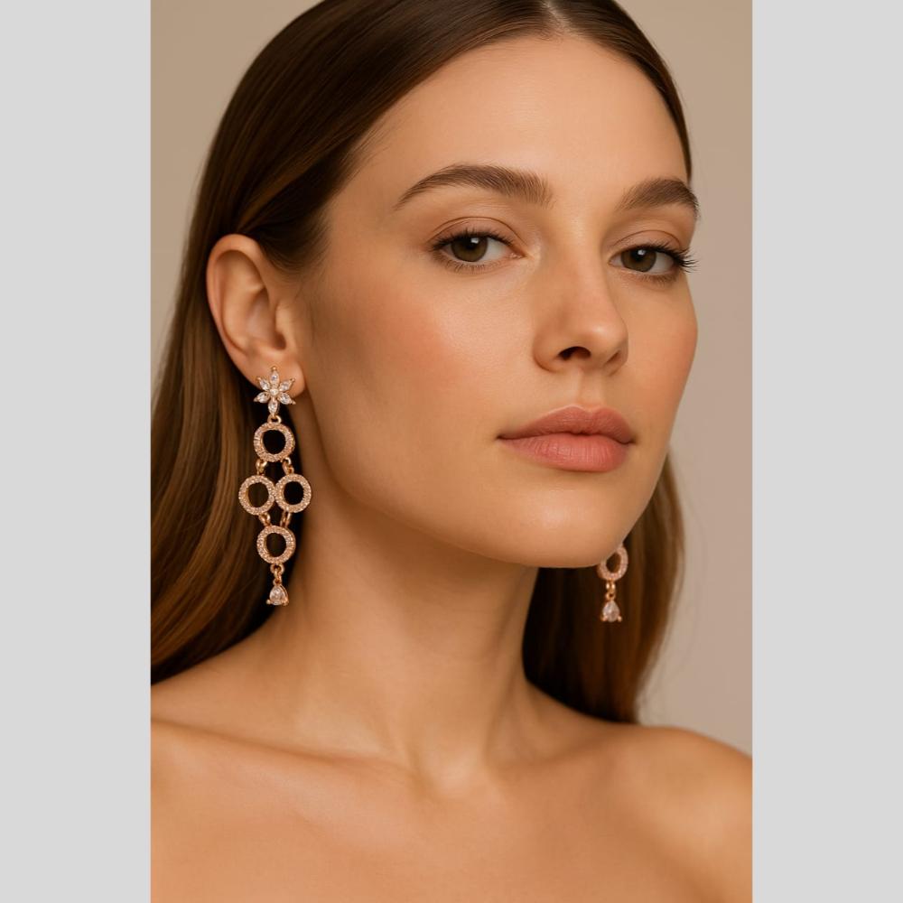 Manisha Jewellery Rose Gold Plated Dangler Earrings