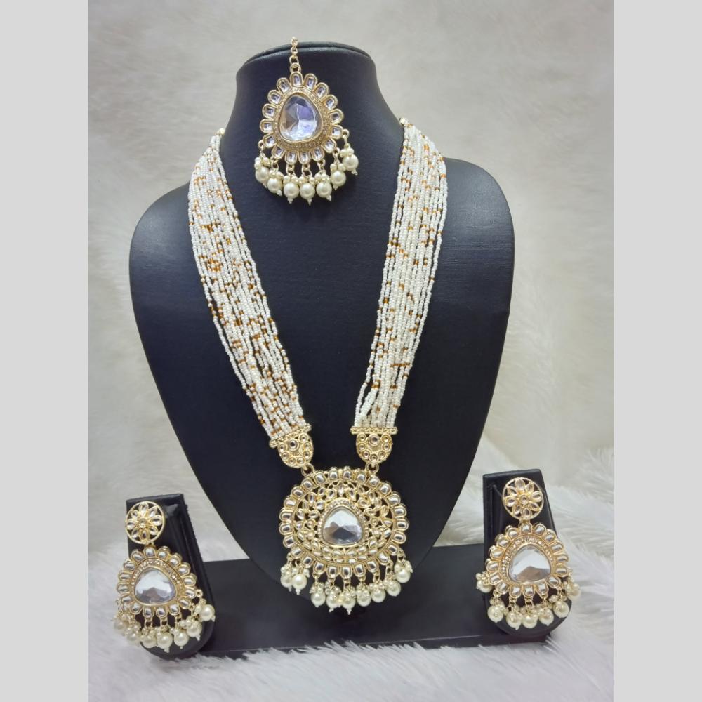 Manisha Jewellery Gold Plated Kundan And Pearls Necklace Set