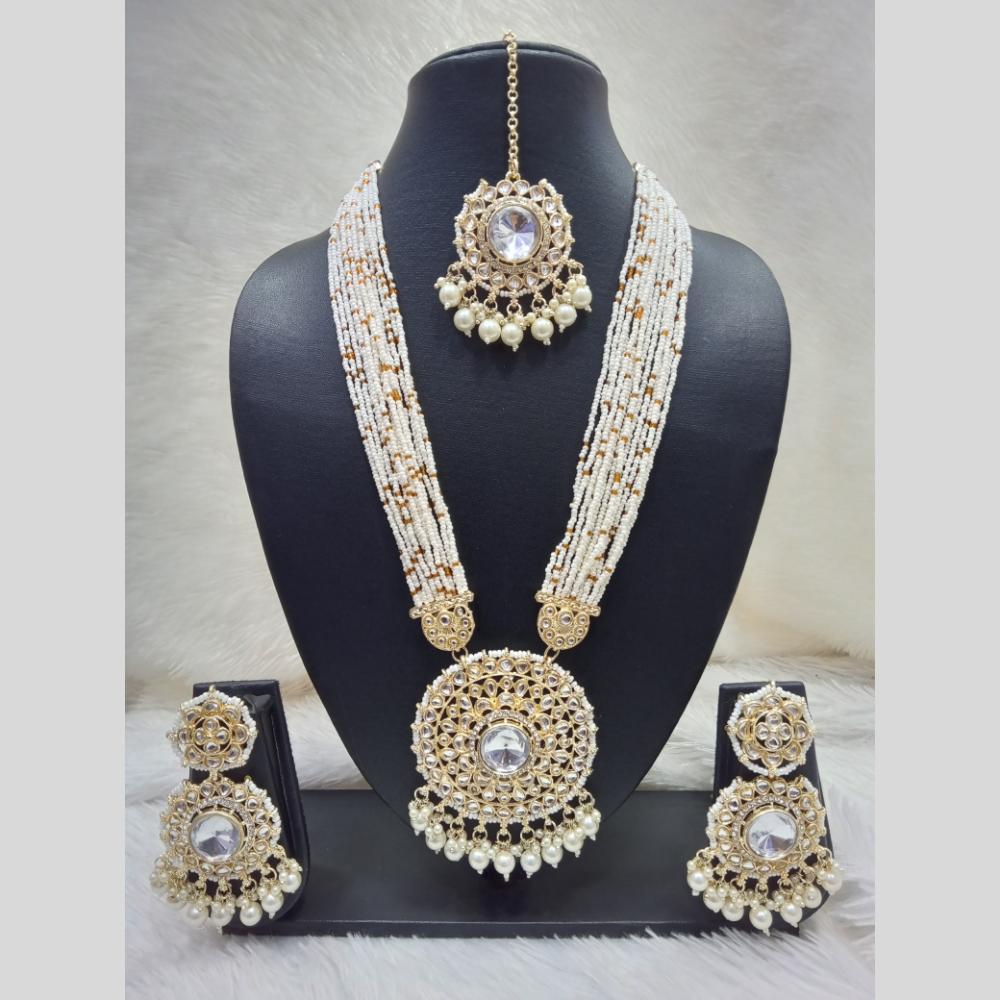 Manisha Jewellery Gold Plated Kundan And Pearls Necklace Set