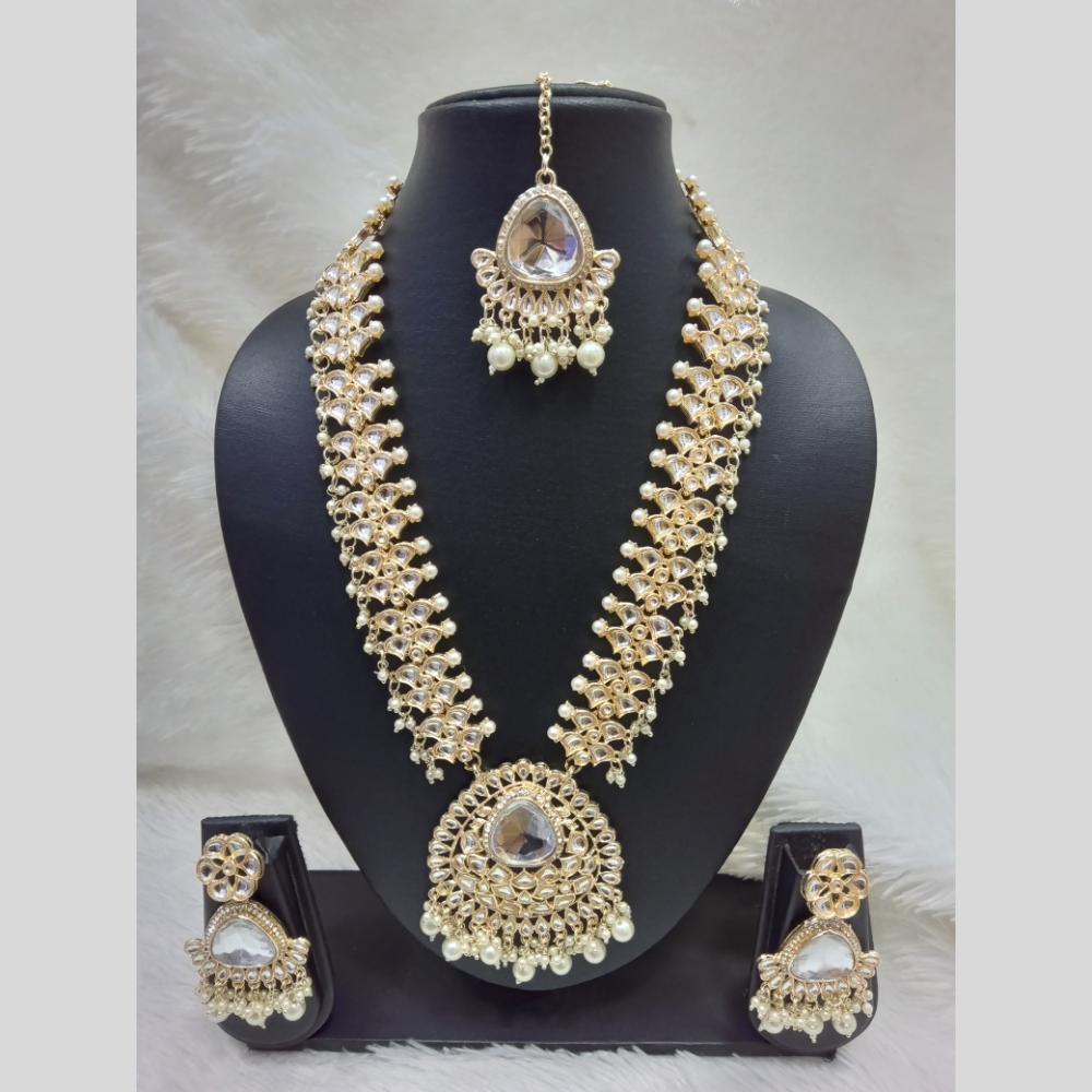 Manisha Jewellery Gold Plated Kundan And Pearls Necklace Set