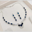 Manisha Jewellery Silver Plated American Diamonds Necklace Set