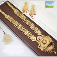 Manisha Jewellery Pota Stone And Pearl Long Necklace Set