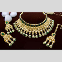Manisha Jewellery Gold Plated Pota Stone Choker Necklace Set