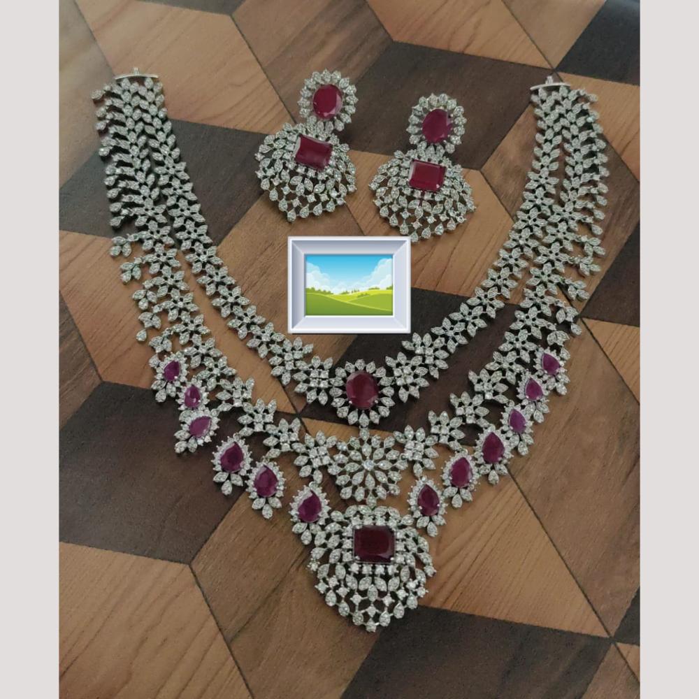 Manisha Jewellery Diamond Dreams Exquisite American Diamonds Necklace Set