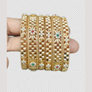 Manisha Jewellery Antique Pota Stone And Pearl Bangles Set 