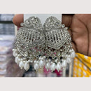 Manisha Jewellery Rhodium Plated Shiny Austrian Stone And Pearl Dangler Earrings
