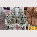 Manisha Jewellery Rhodium Plated Shiny Austrian Stone And Pearl Dangler Earrings