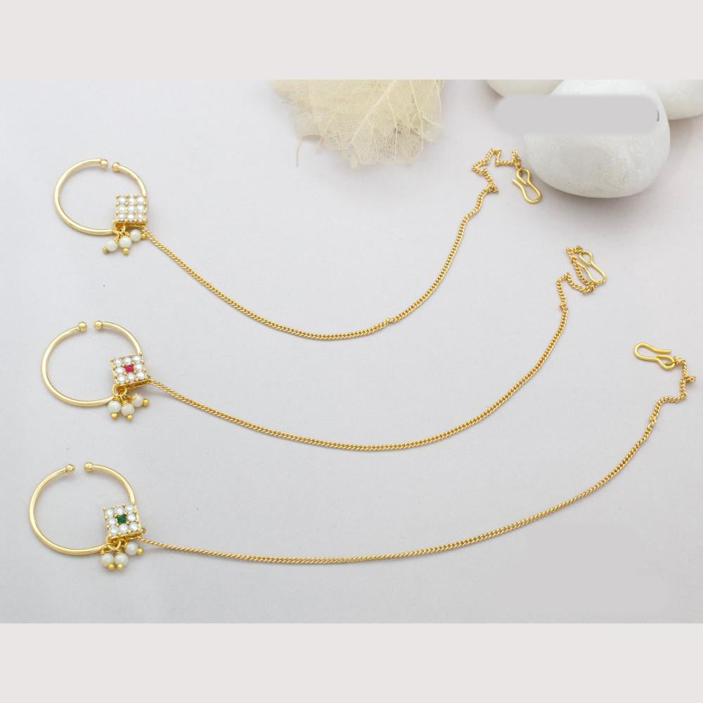 Manisha Jewellery Designer Austrian And Pearl Nose Ring