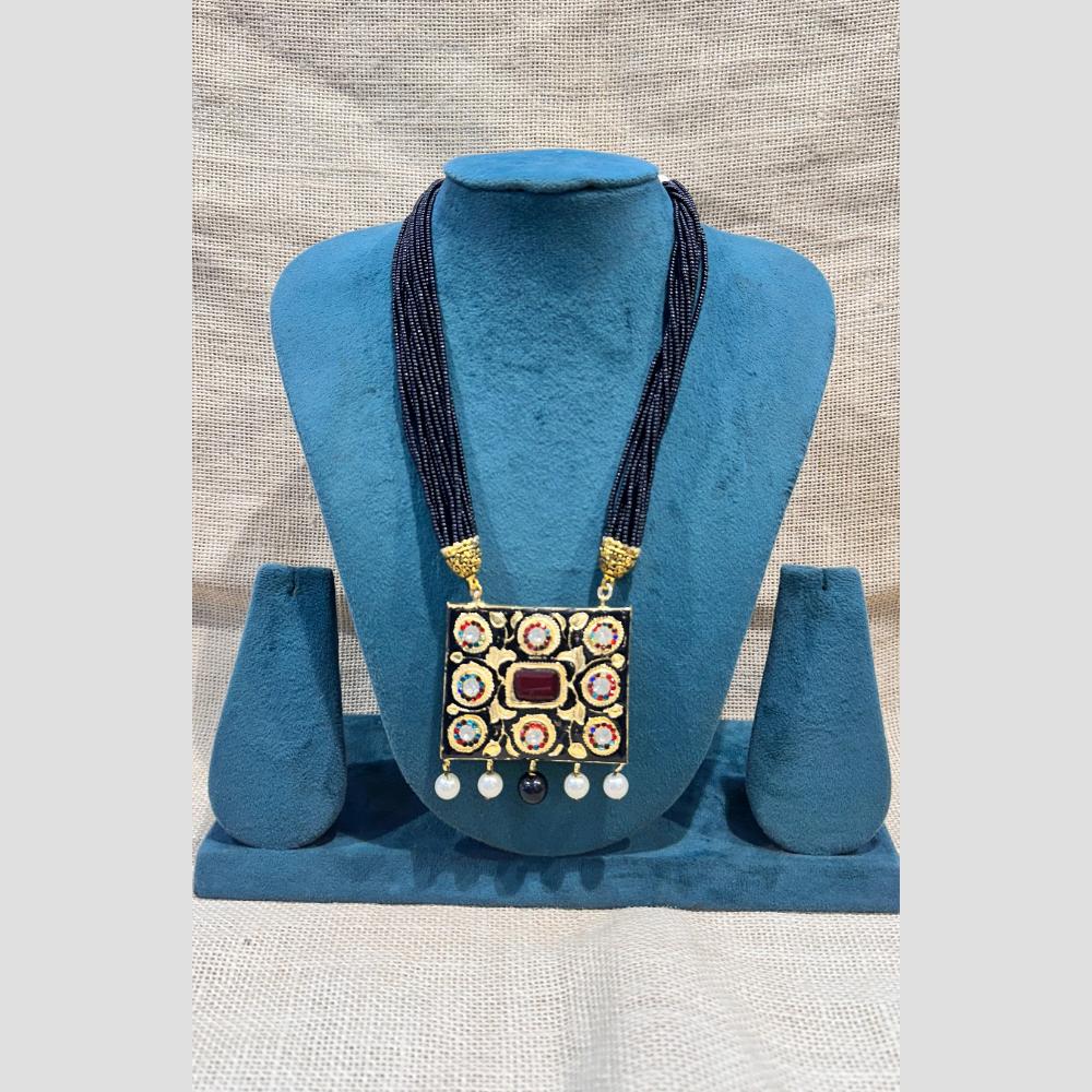 Manisha Jewellery Bold Elegance Pota Stone And Pearl Necklace Set