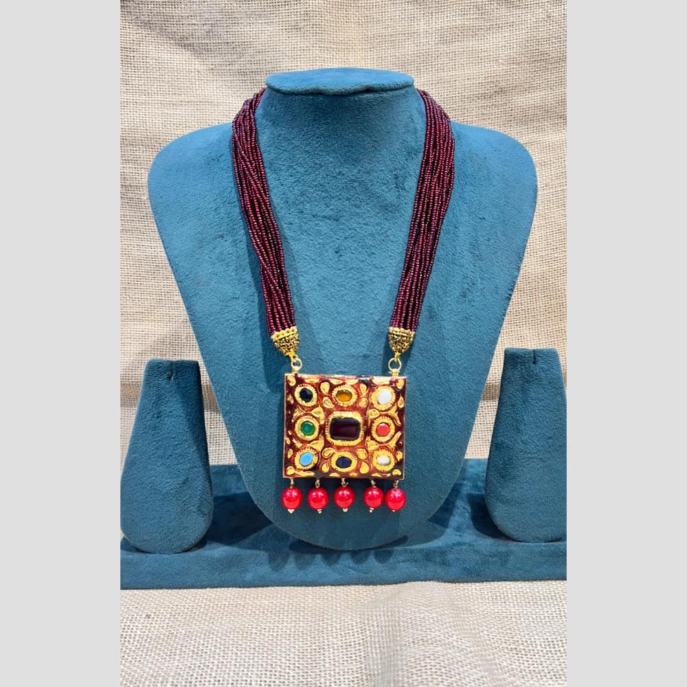 Manisha Jewellery Bold Elegance Pota Stone And Pearl Necklace Set