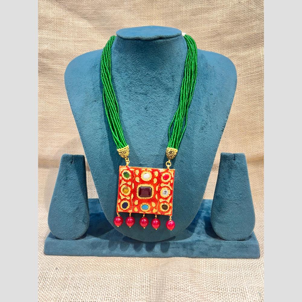Manisha Jewellery Timeless Grace Pota Stone And Pearl Necklace Set