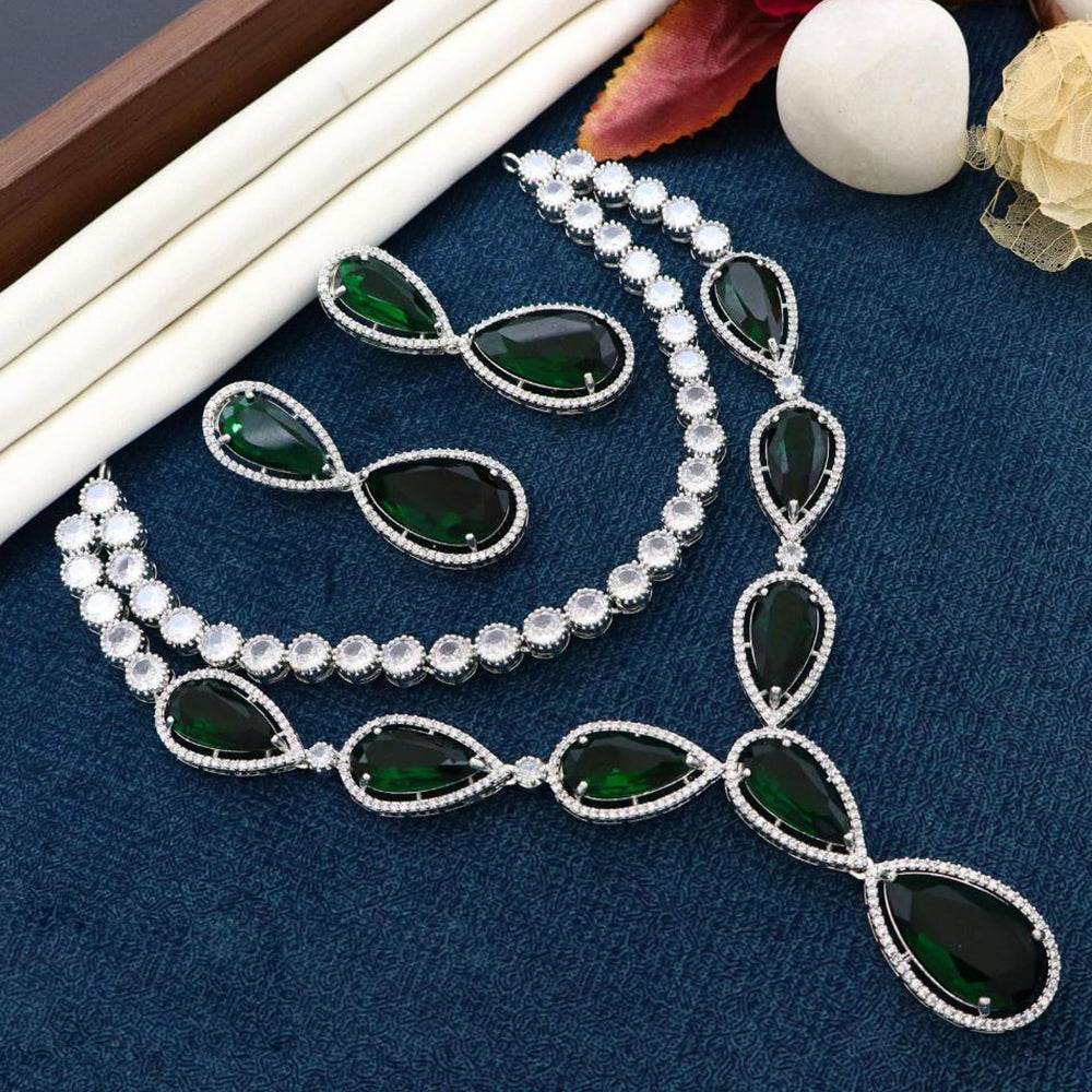 Manisha Jewellery Sparkle Blossom Crystal And Austrain Stone Evening Spark Necklace Set
