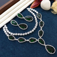 Manisha Jewellery Sparkle Blossom Crystal And Austrain Stone Evening Spark Necklace Set
