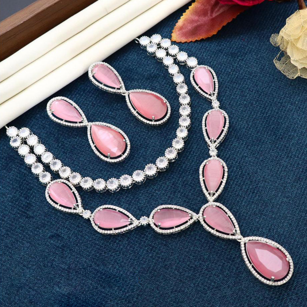Manisha Jewellery Sparkle Blossom Crystal And Austrain Stone Evening Spark Necklace Set