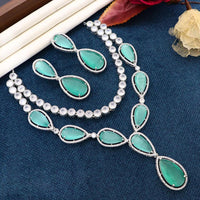 Manisha Jewellery Sparkle Blossom Crystal And Austrain Stone Evening Spark Necklace Set