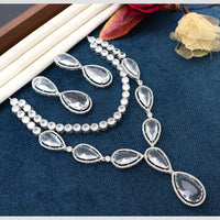 Manisha Jewellery Sparkle Blossom Crystal And Austrain Stone Evening Spark Necklace Set