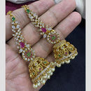Manisha Jewellery Traditional Twist Austrain Stone And Pearl Jhumki Earrings With Kanchain