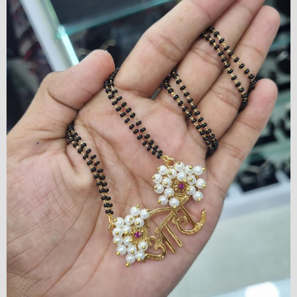 Manisha Jewellery Golden Love Knot Sparkling Pearl Mangalsutra