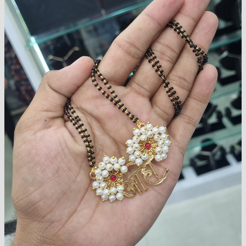 Manisha Jewellery Golden Love Knot Sparkling Pearl Mangalsutra