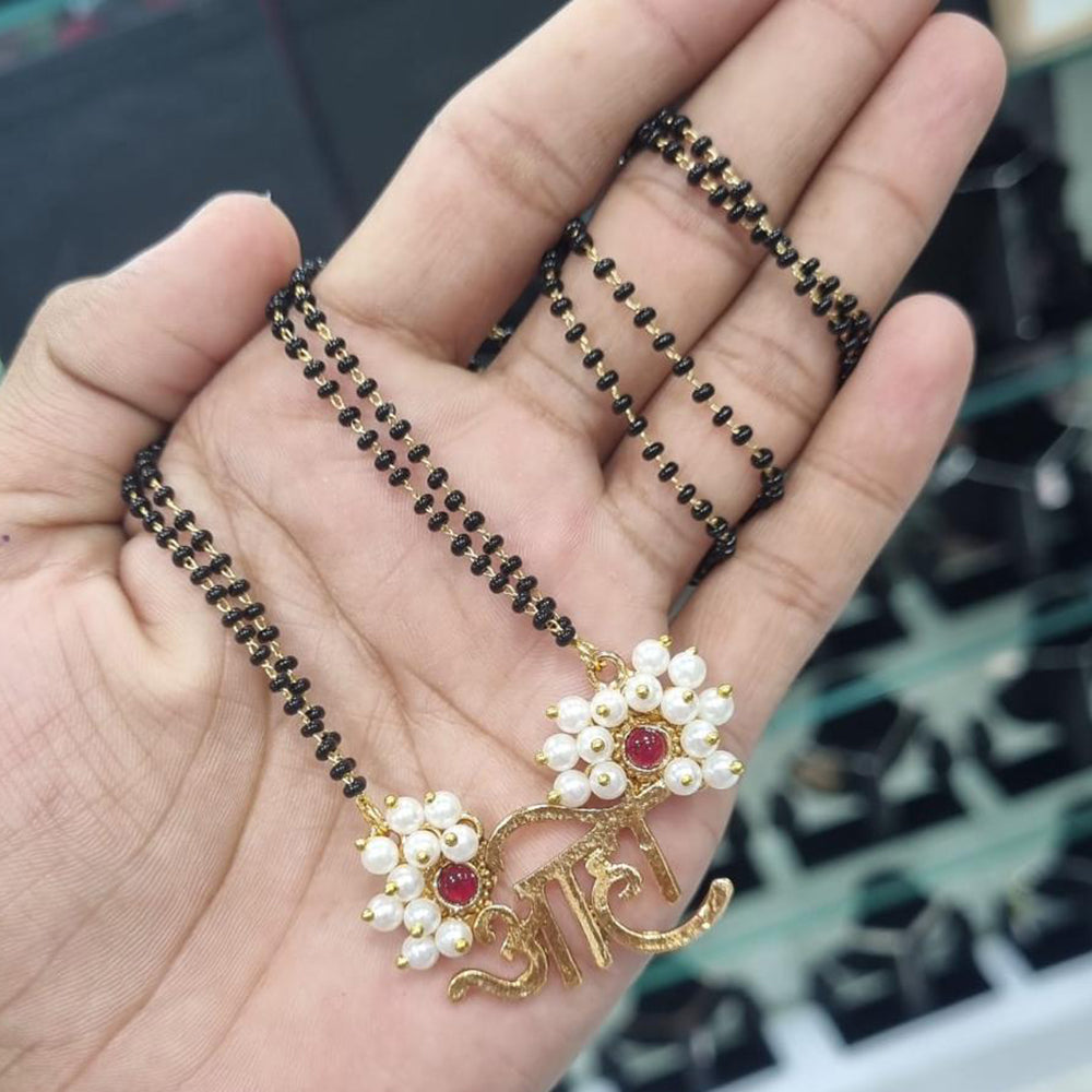 Manisha Jewellery Golden Love Knot Sparkling Pearl Mangalsutra