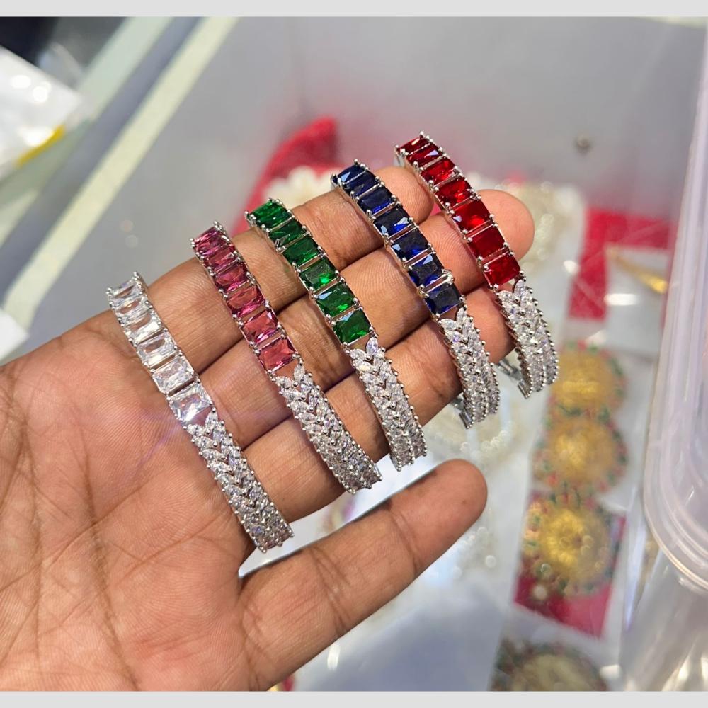 Manisha Jewellery Silver Plated Wristed in Elegance American Diamond Bracelet