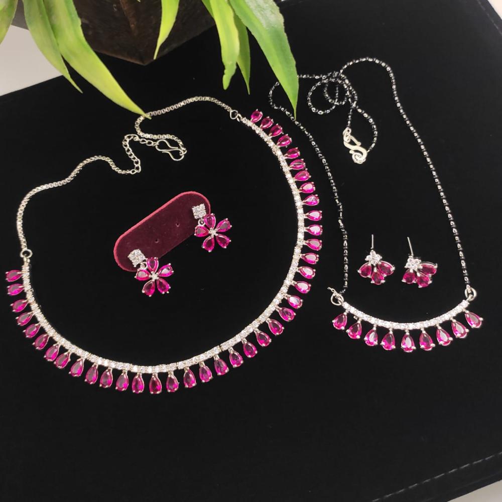 Manisha Jewellery Crystal Stone Necklace Combo Set
